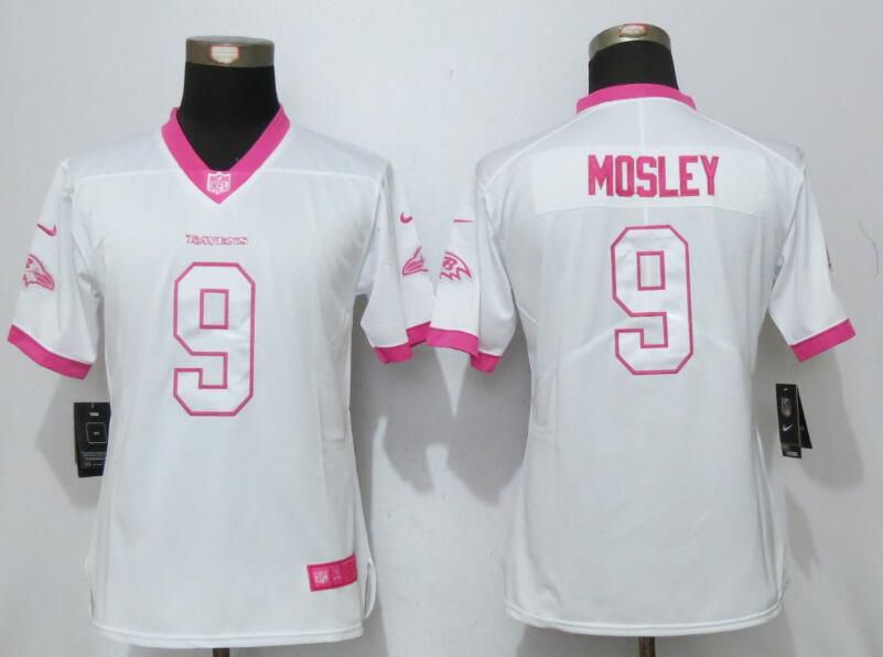 Women Baltimore Ravens #9 Tucker Matthews White Pink Stitched Rush Fashion Nike NFL Jerseys
